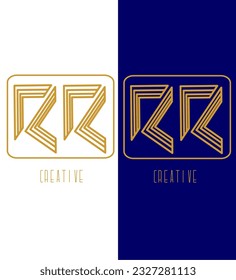Logotipo creativo RR hermosa identidad icono de plantilla vectorial