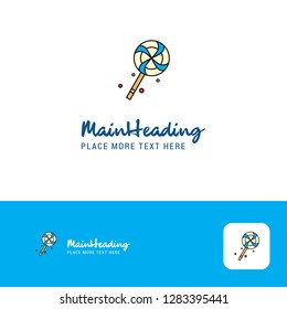 Creative Lollypop Logo Design. Flat color Logo place for Tagline. Vector Illustration