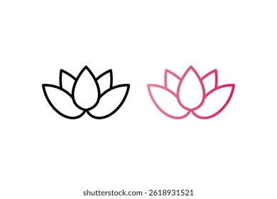 Creative Lotus Line Logo Vector, lotus flower logo, lotus line art, floral lotus logo