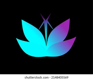 creative lotus logo, simple logo in blue and purple