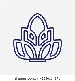 Diseño creativo del logotipo del templo de Lotus