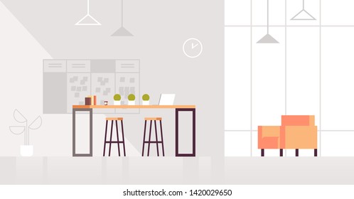 creative lounge area modern office interior contemporary co-working center flat horizontal