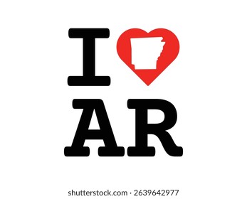 creative i love Arkansas design, vector illustration, isolated on transparent background