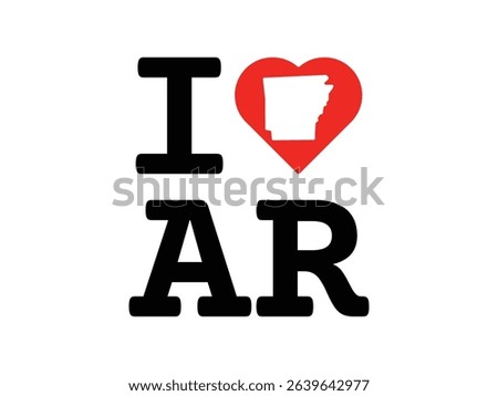 creative i love Arkansas design, vector illustration, isolated on transparent background