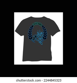 Diseño creativo de camisetas para aves de amor