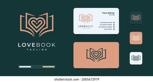 Creative love book logo design templates.