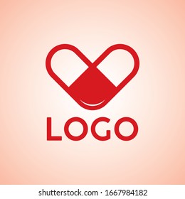 Creative Love Capsule Red logo design template