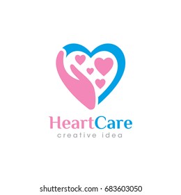 Creative Love and Care Concept Logo Design Template