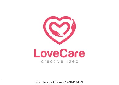 Creative Love and Care Logo Design Template