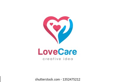 Creative Love and Care Logo Design Template