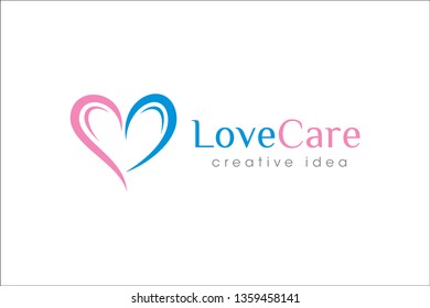 Creative Love and Care Logo Design Template