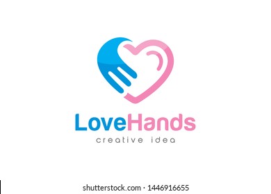 Creative Love and Care Logo Design Template