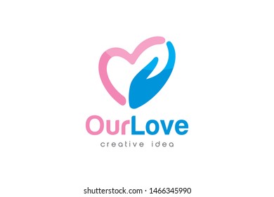 Creative Love Care Logo Design Template Stock Vector (Royalty Free ...