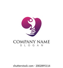 Creative Love and Care Logo Design inspiration Template