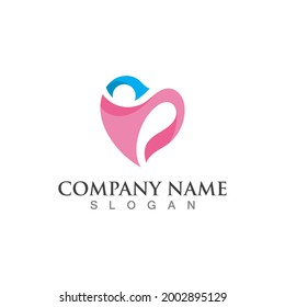 Creative Love and Care Logo Design inspiration Template