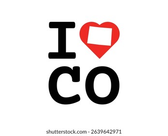 creative i love Colorado design, vector illustration, isolated on transparent background
