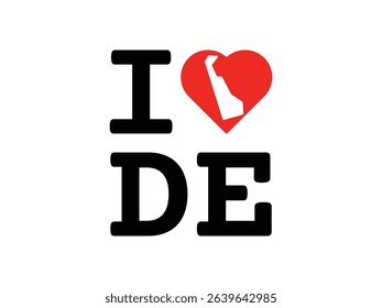 creative i love Delaware design, vector illustration, isolated on transparent background