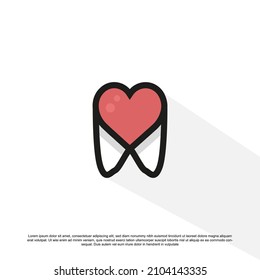 Creative love dental logo design