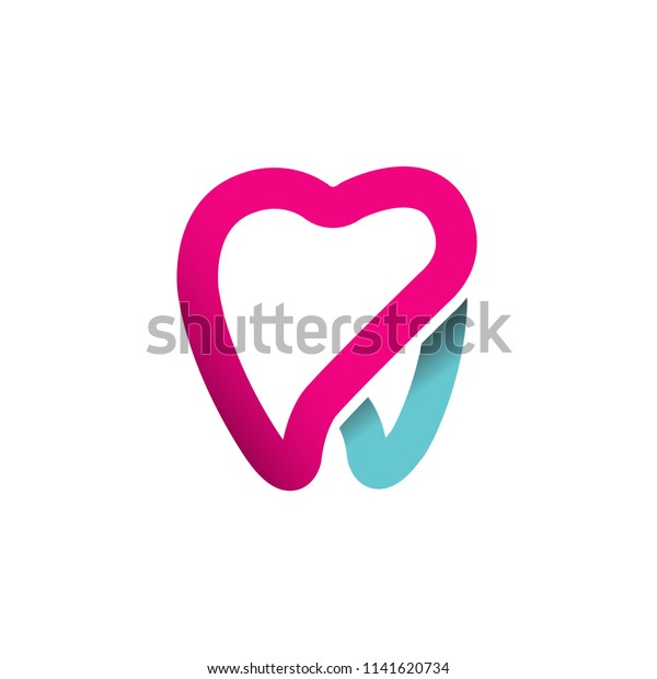 Download Creative Love Dental Logo Vector Stock Vector Royalty Free 1141620734 PSD Mockup Templates