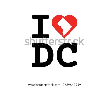 creative i love District of Columbia design, vector illustration, isolated on transparent background