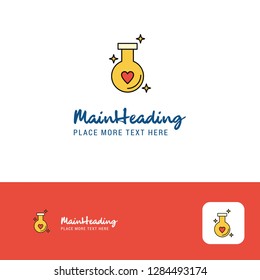 Creative Love drink Logo Design. Flat color Logo place for Tagline. Vector Illustration