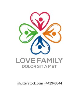 Creative Love Family Logo with Health Care
