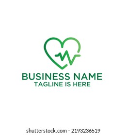 Creative Love Hart Health Care Concept Business Vector Logo Design Template