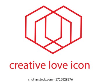 plantilla vectorial de icono de amor creativo .eps