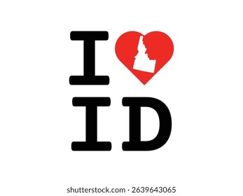 creative i love Idaho design, vector illustration, isolated on transparent background