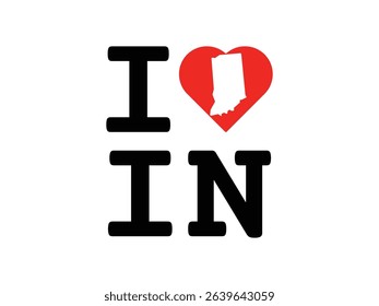 creative i love Indiana design, vector illustration, isolated on transparent background