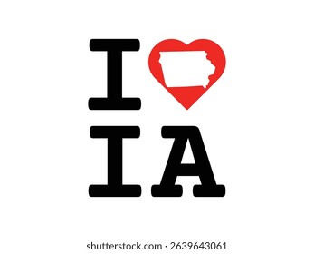 creative i love Iowa design, vector illustration, isolated on transparent background