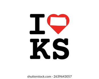 creative i love Kansas design, vector illustration, isolated on transparent background