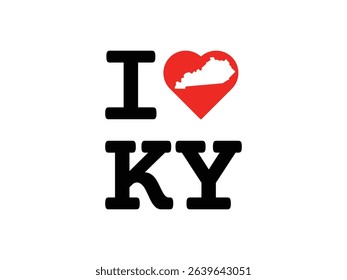 creative i love Kentucky design, vector illustration, isolated on transparent background