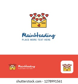 Creative Love letter Logo Design. Flat color Logo place for Tagline. Vector Illustration
