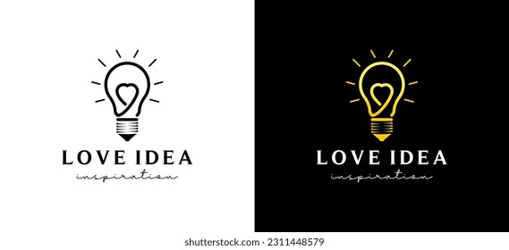 Ideenlogo für kreative Liebe: Technologie-Design, Inspiration, Kreativität, Innovation