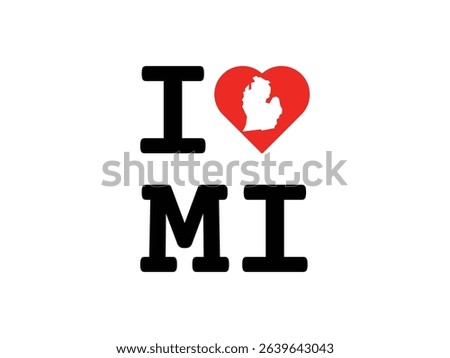 creative i love Michigan design, vector illustration, isolated on transparent background