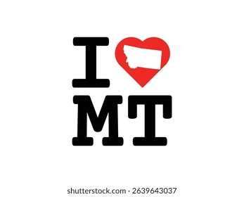 creative i love Montana design, vector illustration, isolated on transparent background
