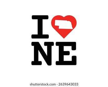 creative i love Nebraska design, vector illustration, isolated on transparent background