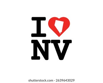 creative i love Nevada design, vector illustration, isolated on transparent background