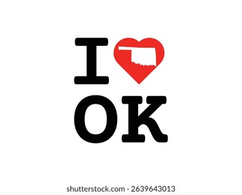 creative i love Oklahoma design, vector illustration, isolated on transparent background