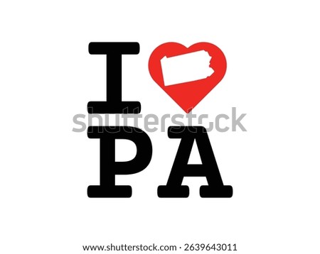 creative i love Pennsylvania design, vector illustration, isolated on transparent background