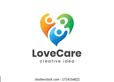 Creative Love and People Care Logo Design Template