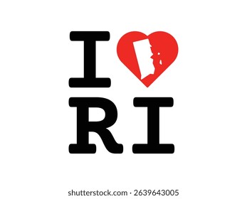 creative i love Rhode Island design, vector illustration, isolated on transparent background