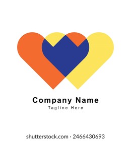 Creative love shape logo design icon