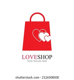 Creative Love Shopping logo vector icon illustration