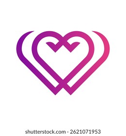 Creative Love Symbol with Abstract Connected Hearts Design