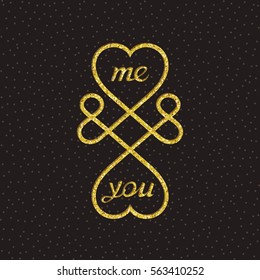 Creative love symbol. Me and you. Vector sign design