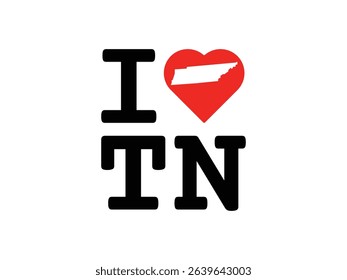 creative i love Tennessee design, vector illustration, isolated on transparent background