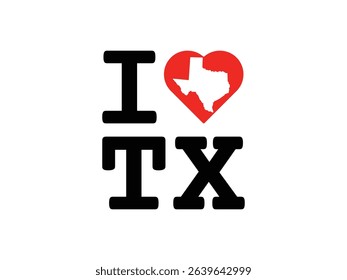 creative i love Texas design, vector illustration, isolated on transparent background