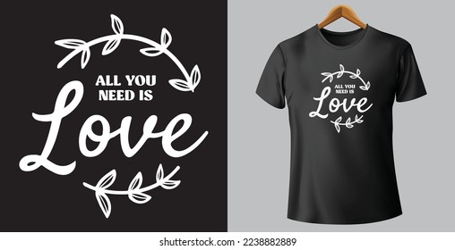 Diseño creativo de camisetas vectoriales de amor
